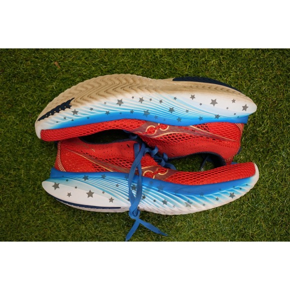 Saucony Kinvara 14 Mens‎ US 8 Running Shoes Red Blue White Athletic Sneakers - Picture 4 of 8